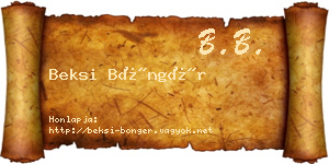 Beksi Böngér névjegykártya